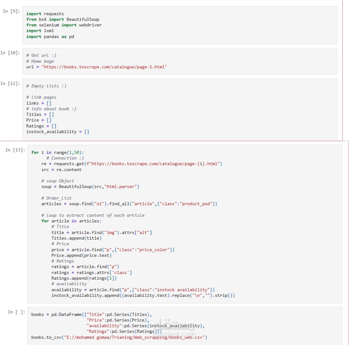 Books web scrapping using python