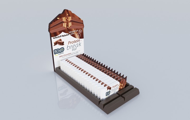 NOVO Protein Break Bar Chocolate Counter Stand