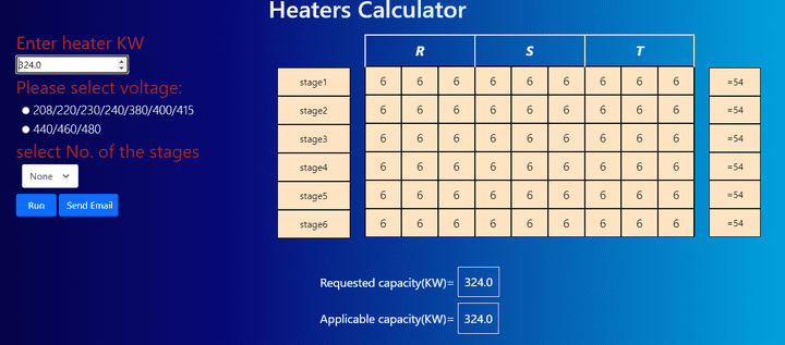 Electric heaters calculator