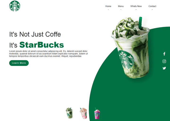 صفحة هبوط ل STARBUCKS