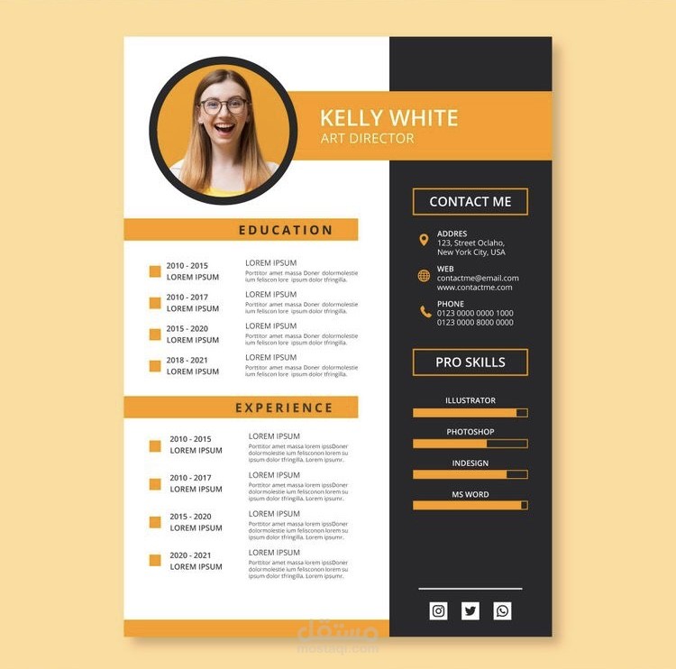 تصميم cv بشكل احترافي | مستقل