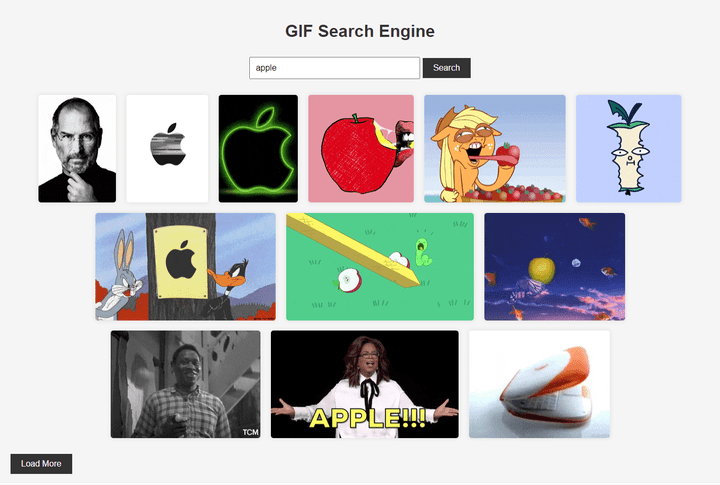 GIF Search Engine using Giphy API