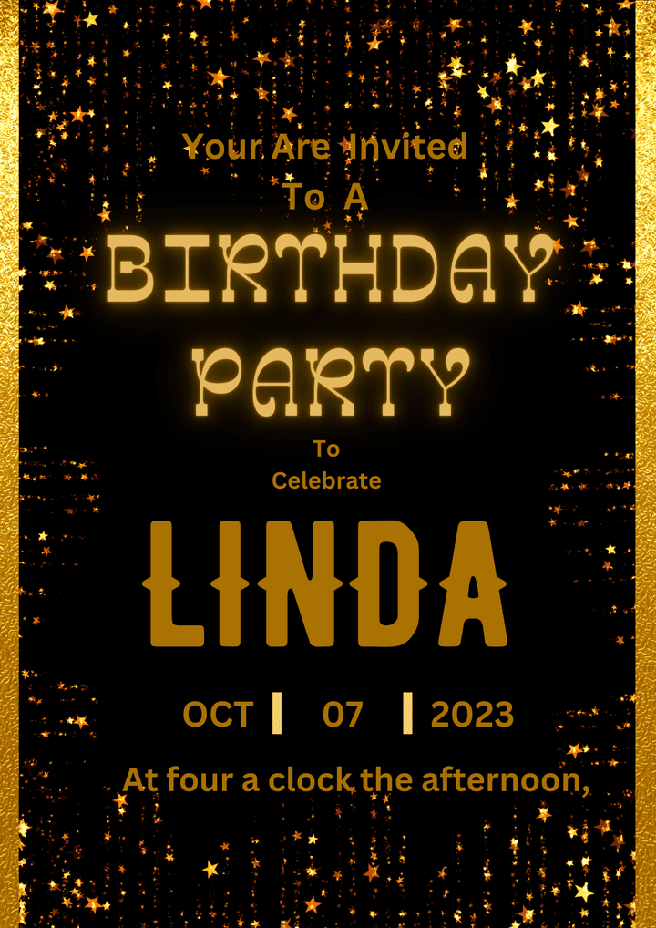 Invitation for birthday party