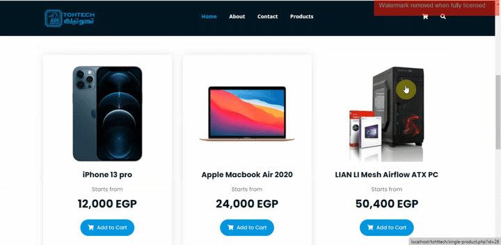 Tohttech Ecommerce Website