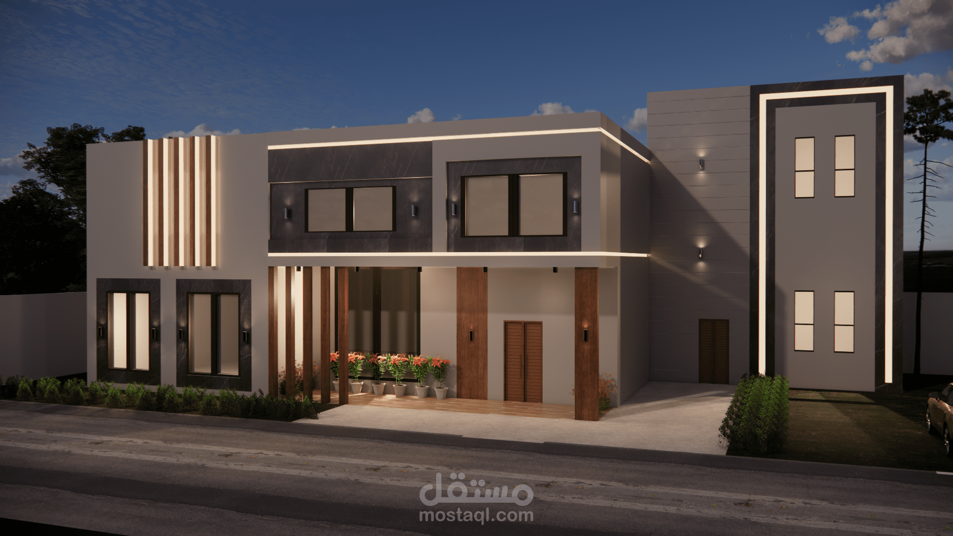 تصميم واجهة خارجية لفيلا سكنية