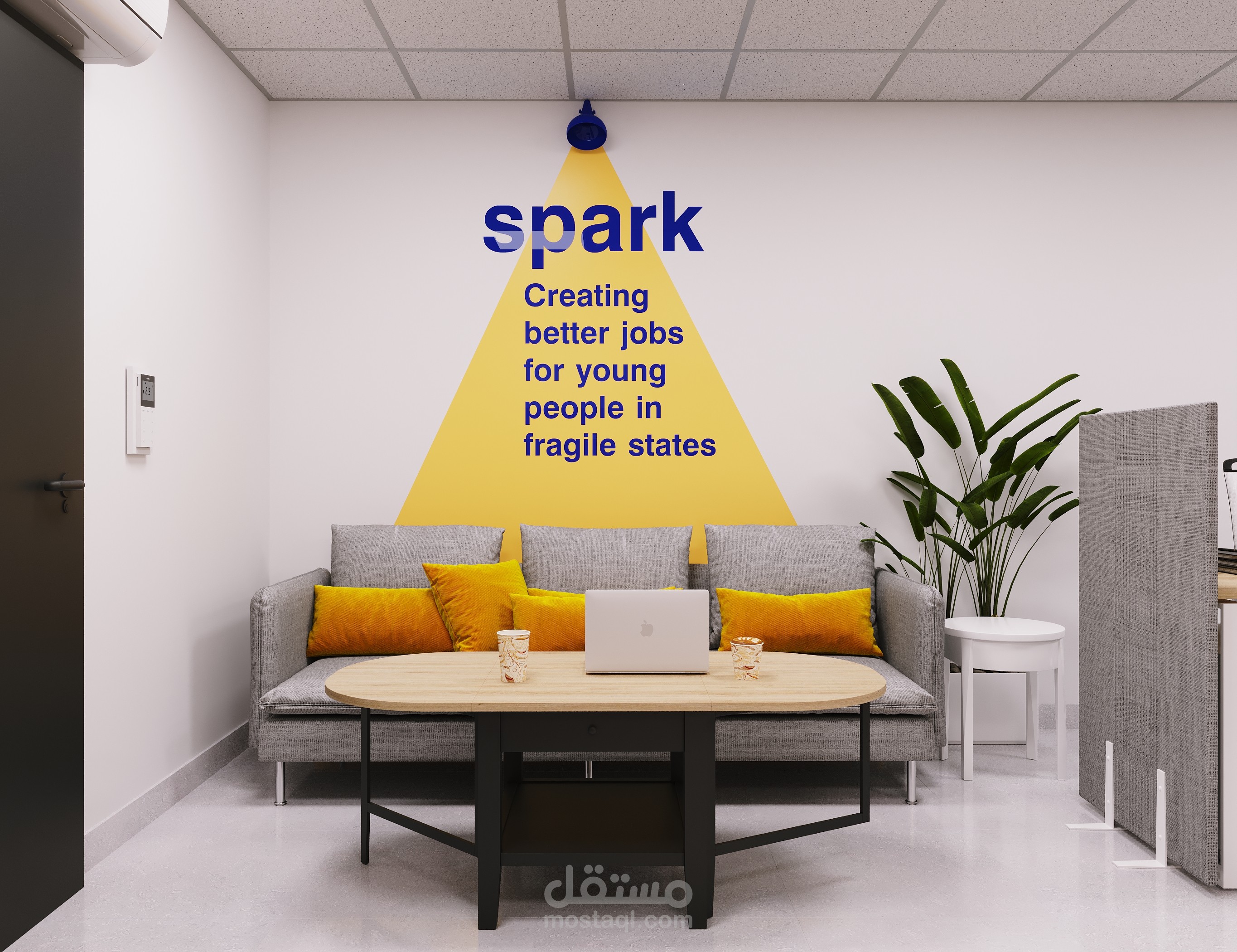 تصميم داخلي لمكتب مؤسسة سبارك - Spark Office Interior Design