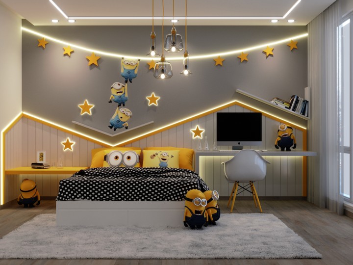 Kids bedroom - تصميم غرفة نوم - minions