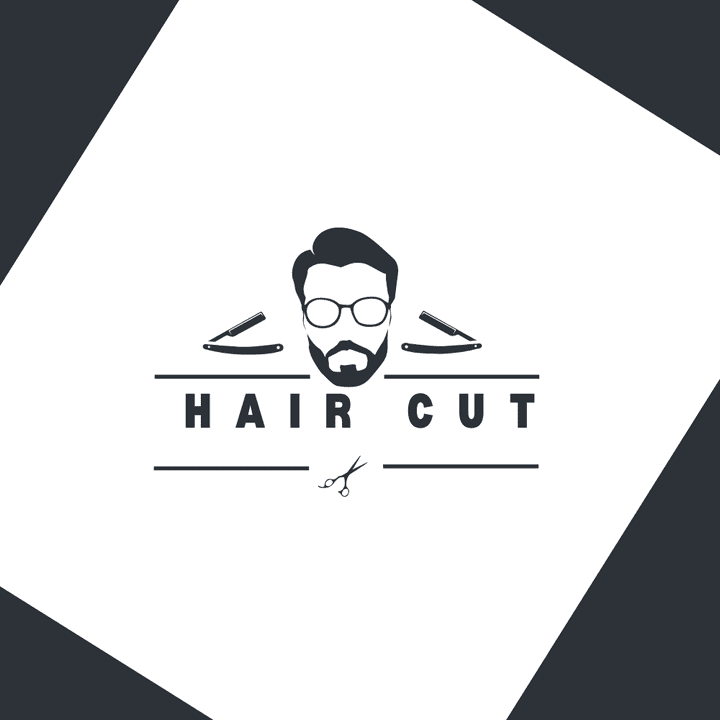 لوجو احترافي لصالون HAIR CUT