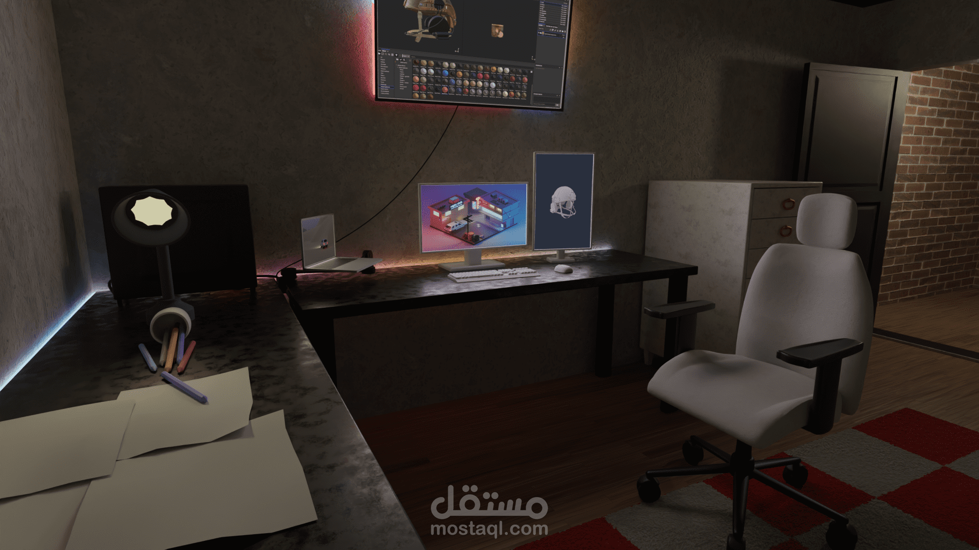 نموذج ثلاثي الابعاد 3d ل غرفة كاملة