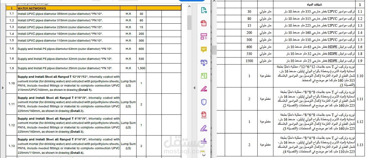 ترجمة عطاء هندسي من الإنجليزية إلى العربية
