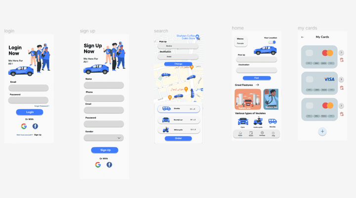 ui design for transportaion mobile app(un-completed)