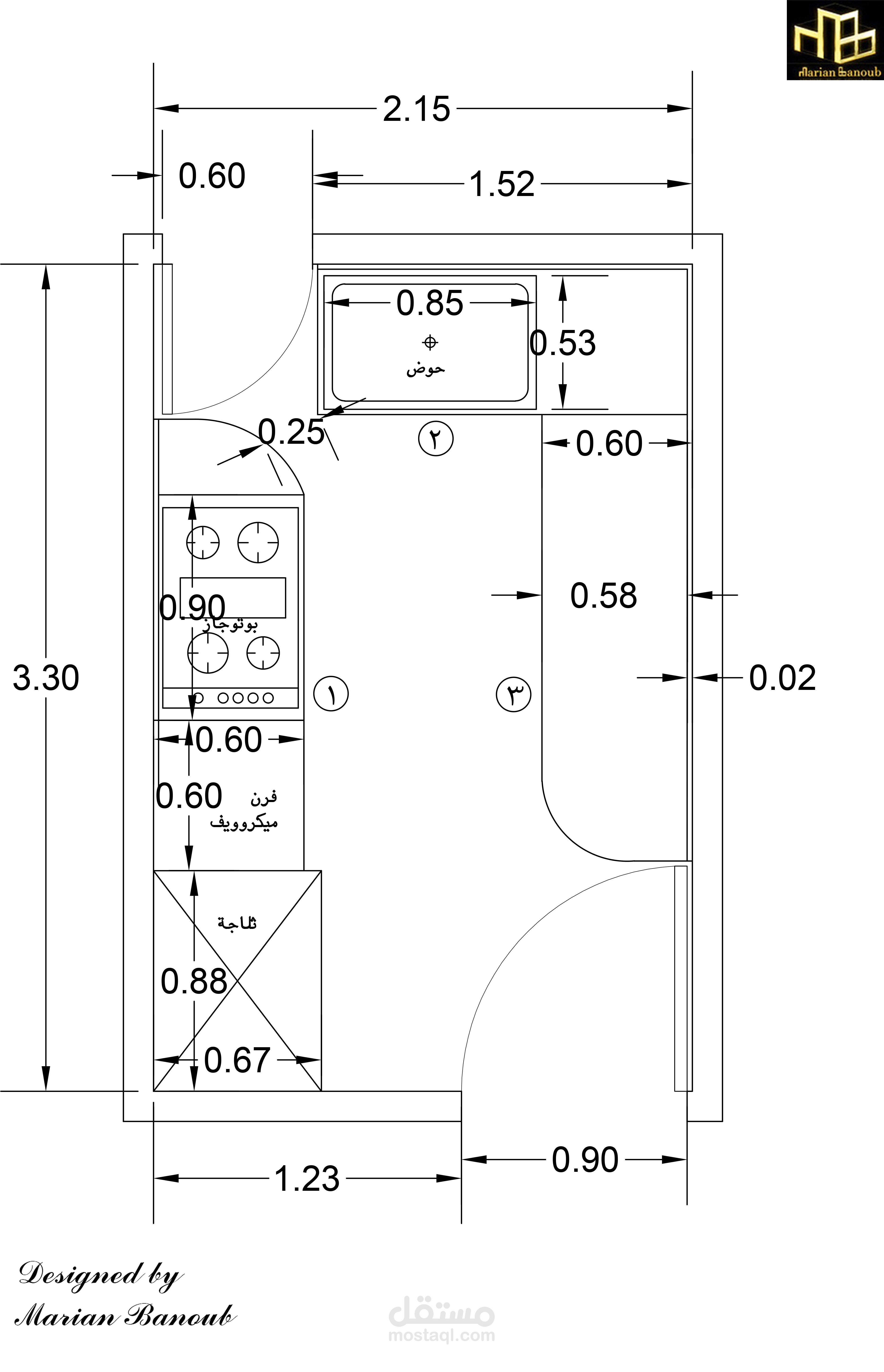 تصميم مطبخ 2d