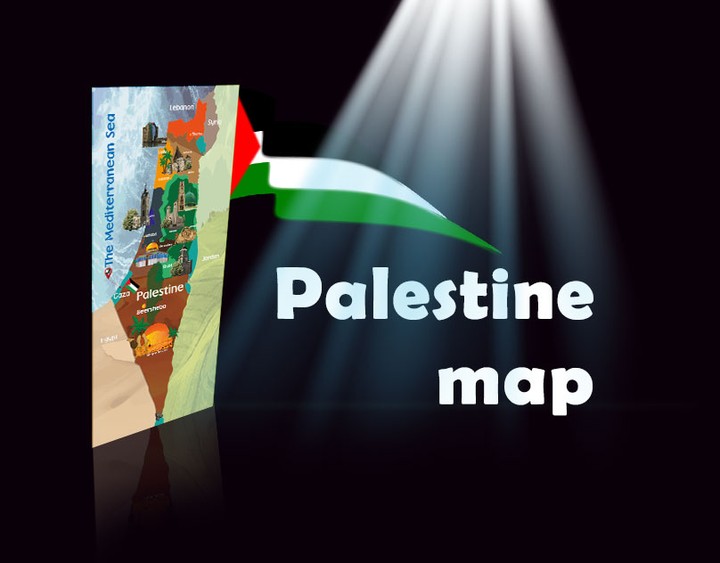 تصميم خريطة فلسطين فكتور  Vector Map of Palestine Design