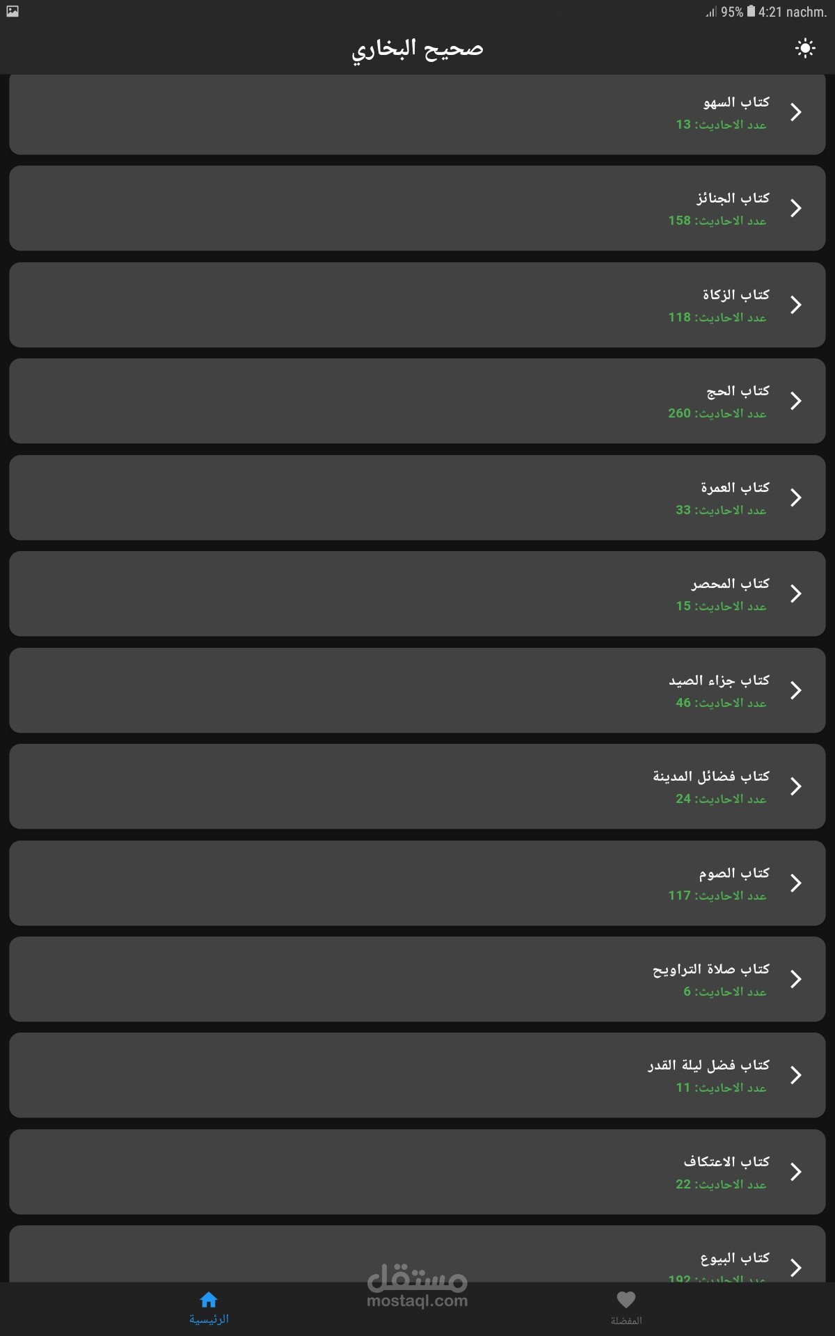 تطبيق أحاديث صحيح البخاري