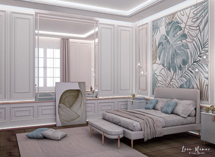 ■  تصميمي لغرفة نوم ماستر بستايل نيو كلاسيك |  interior design  | master bedroom ■