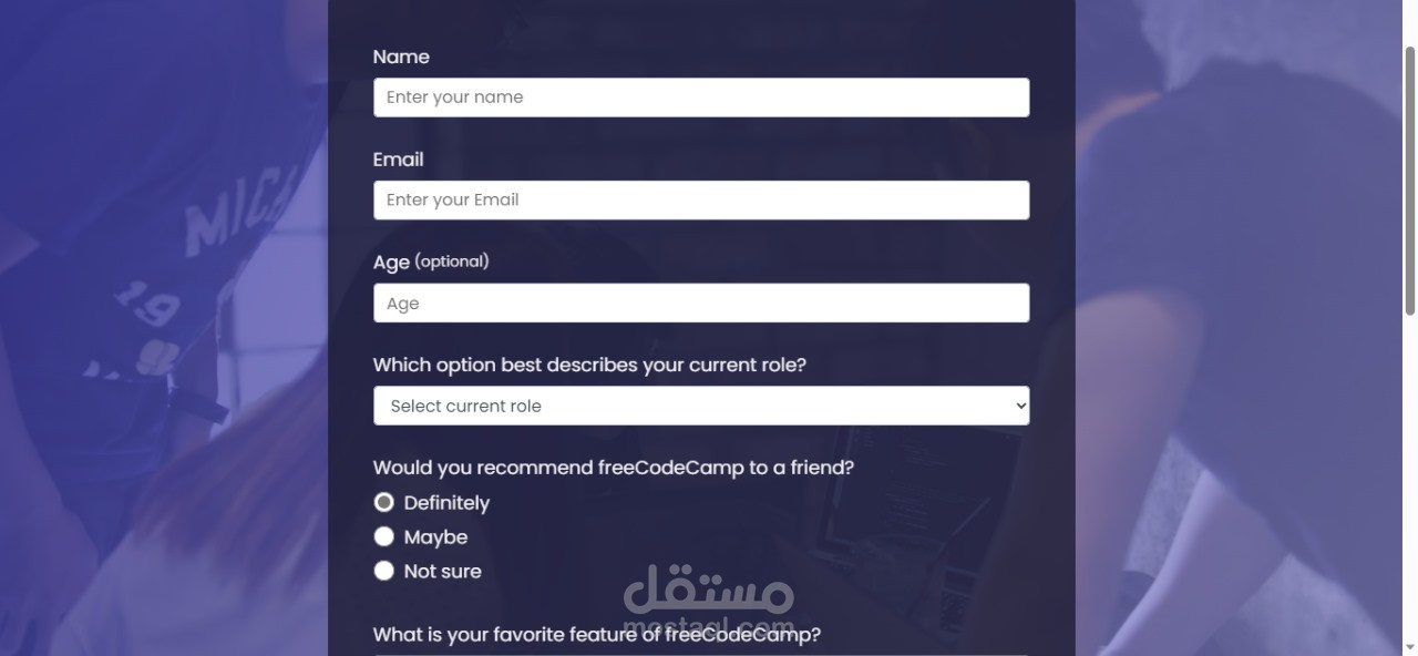 انشاء survey Form عن طريق HTML & CSS | مستقل image.