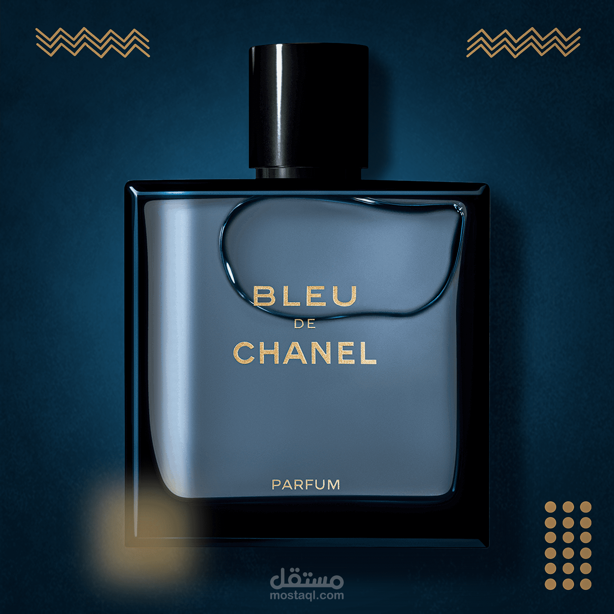 Advertising poster for a men's perfume from Blue Chanel