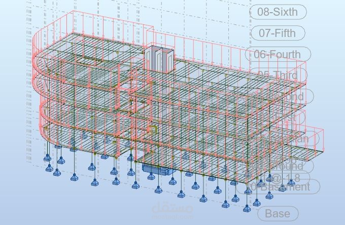 منشأ خرساني (تحليل بإستخدام Autodesk Robot)