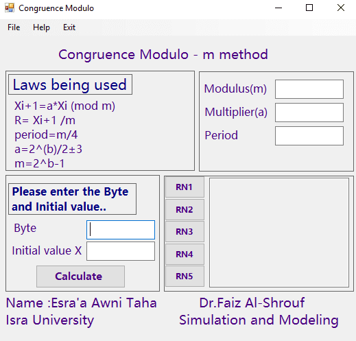 Congruence Modulo - m method