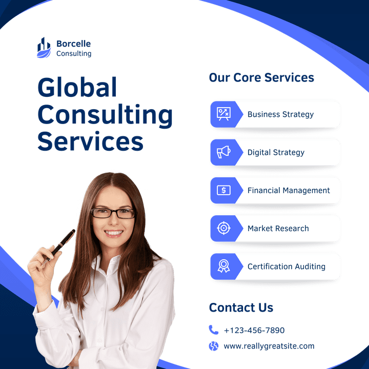 Blue Corporate Global Consulting Services Instagram Post