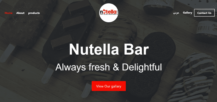 Nutella bar website