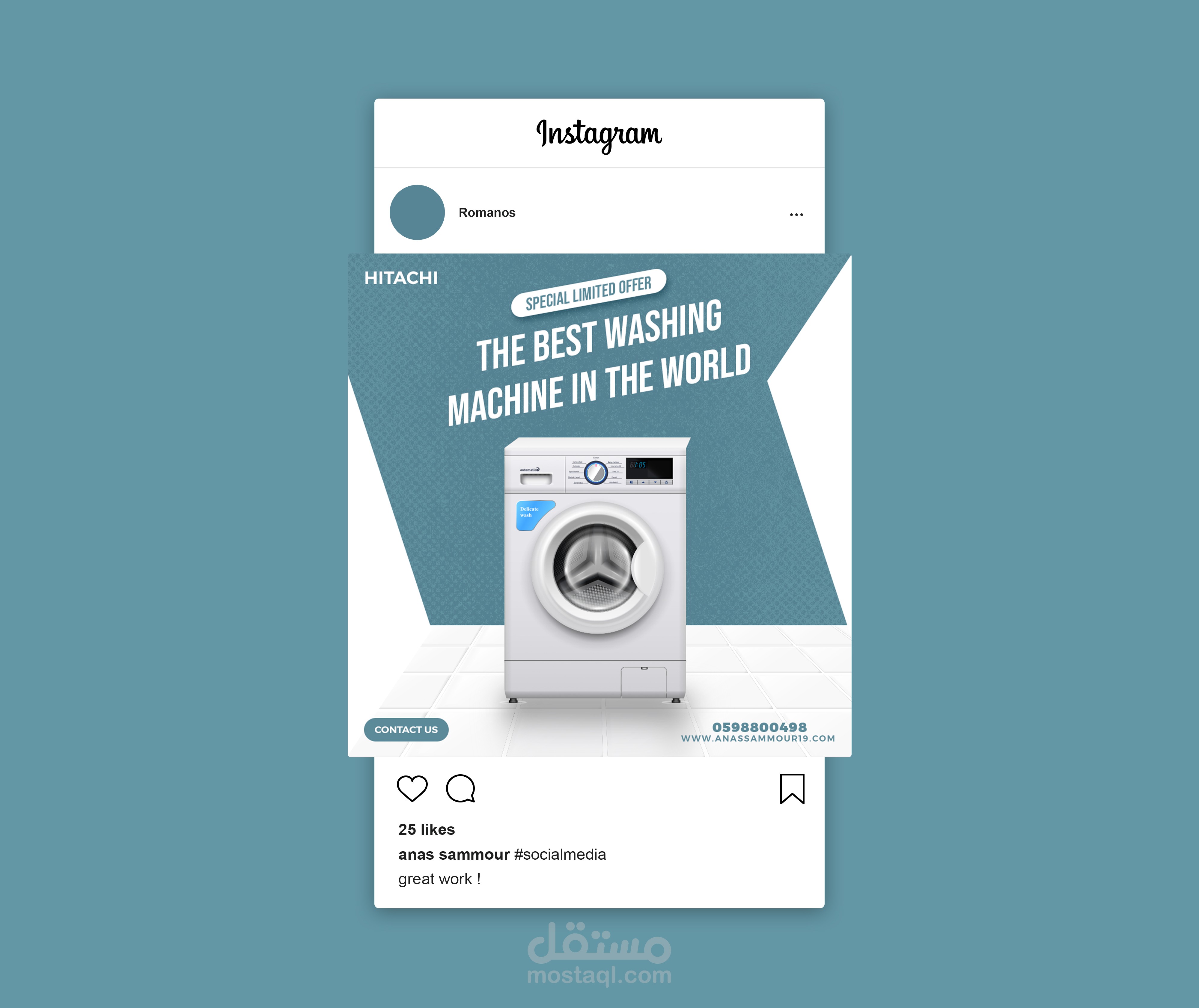 washing Social media design