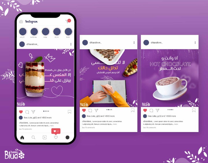 social media design-blue berry