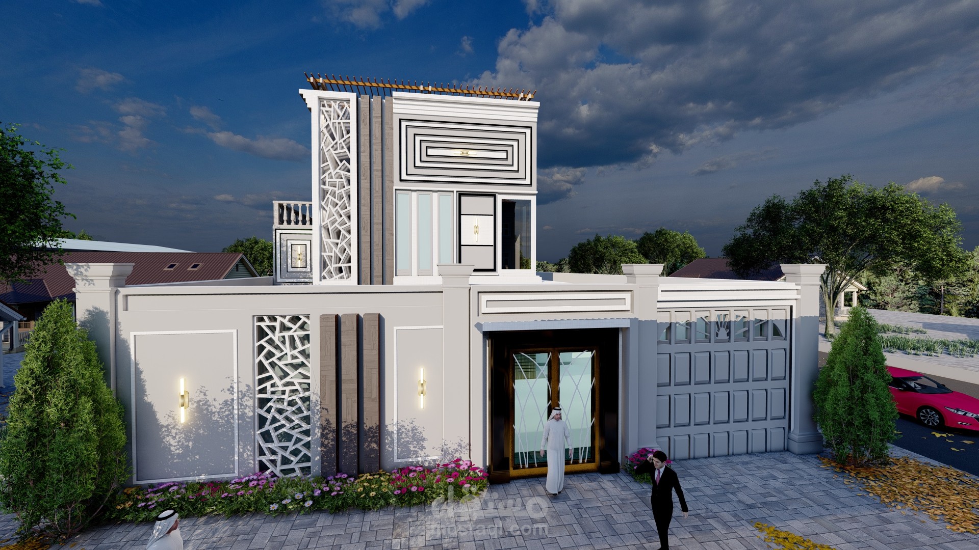 تصميم واجهة فيلا بشمال الرياض