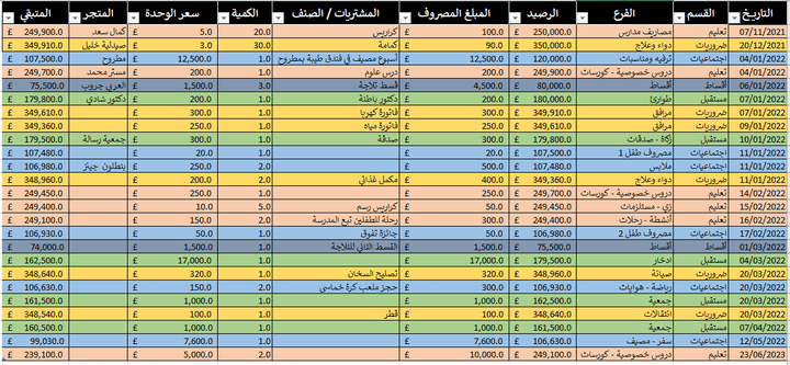 تمبلت وداشبورد لميزانية |  Budget Template & Dashboard