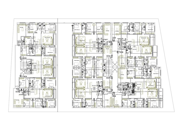 تصميم مخطط معماري لعمارة سكنية بالمملكة العربية السعودية