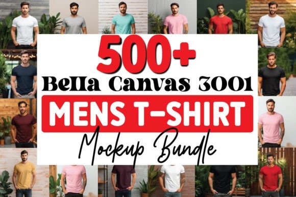 بيع Mens-TShirt-Mockups-Bundle 500-تيشيرت رجالي-نماذج بالحجم الطبيعي-حزمة