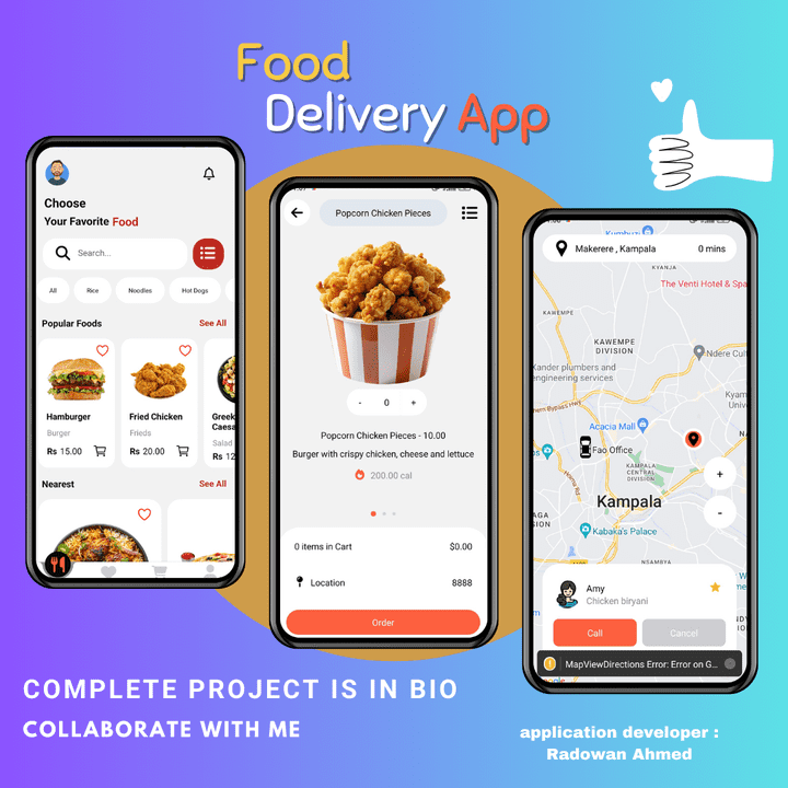 مشروع تطبيق توصيل الطعام  Food Delivery App Project