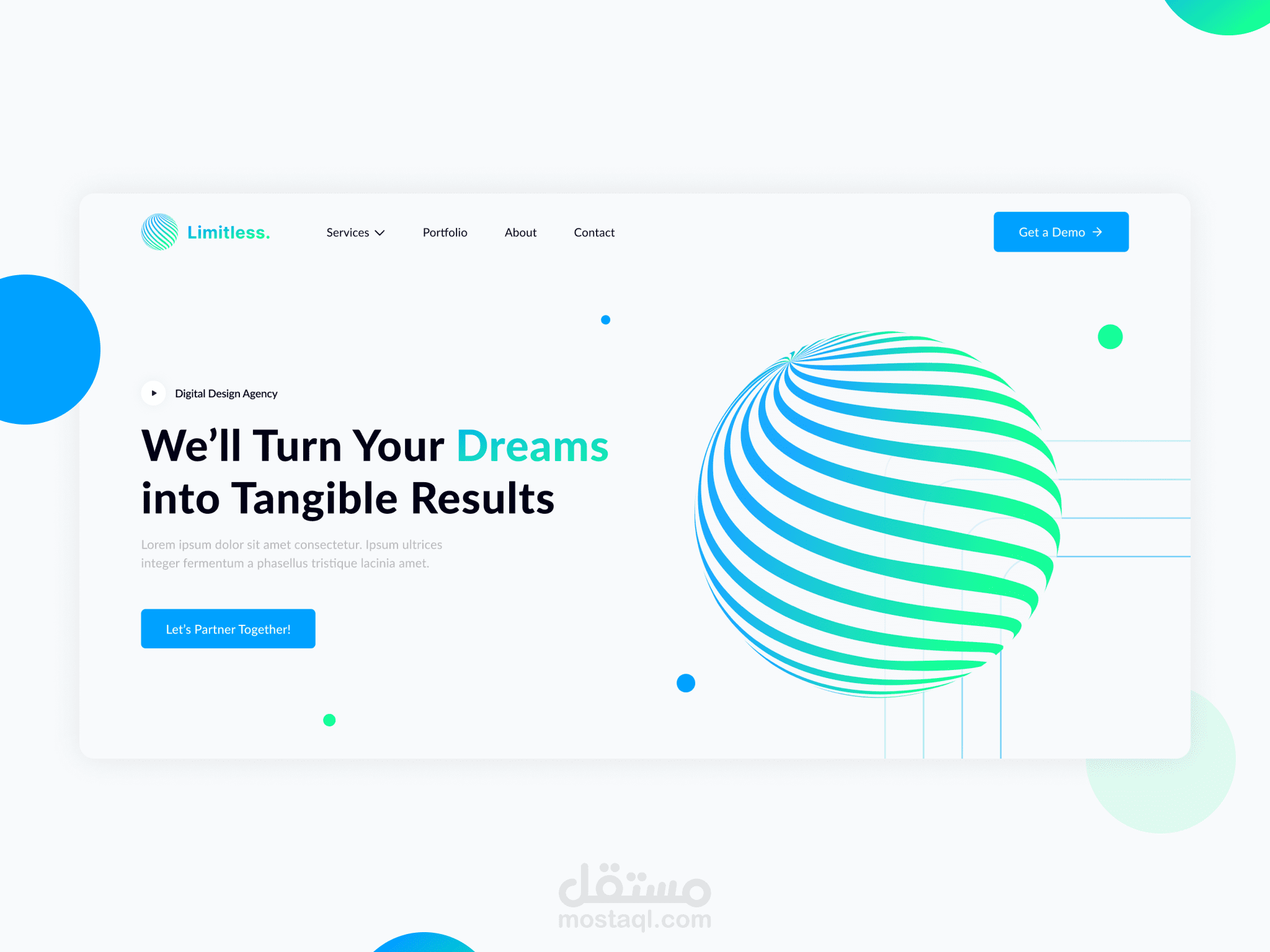 Colorful Landing Page For an Agency