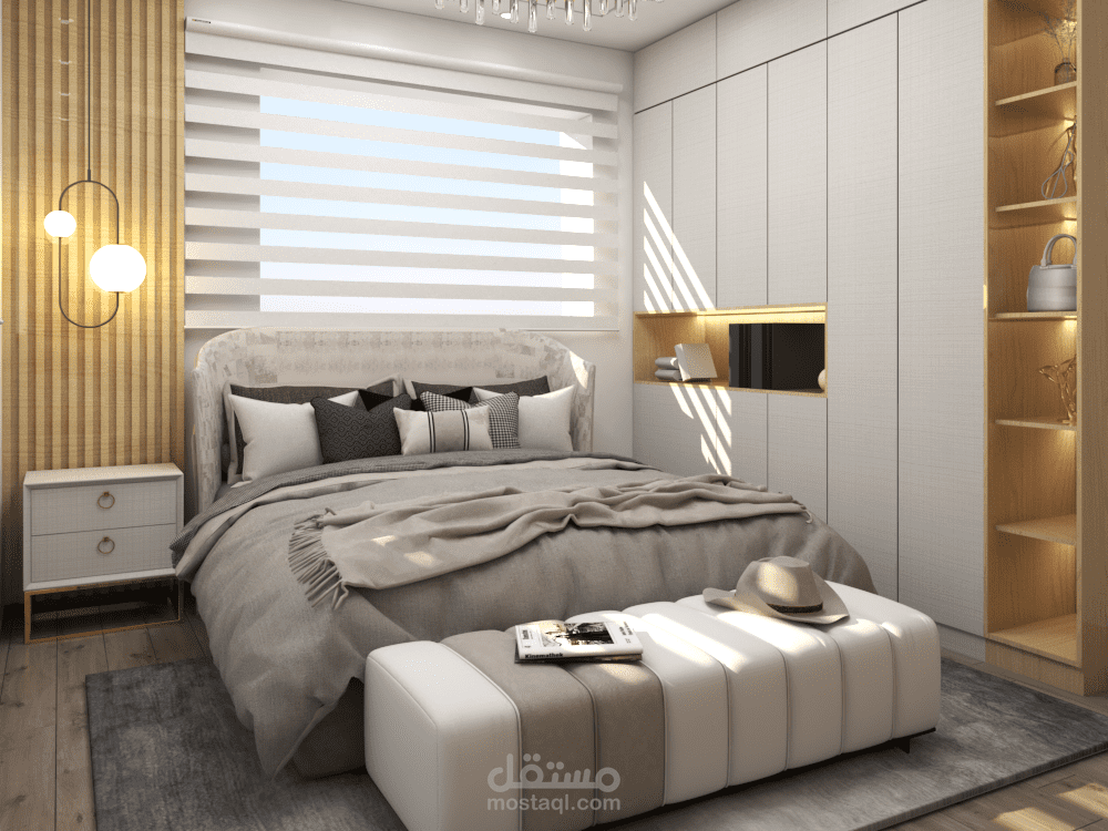 تصميم غرفة ماستر بطابع راقي وهادئ Master room