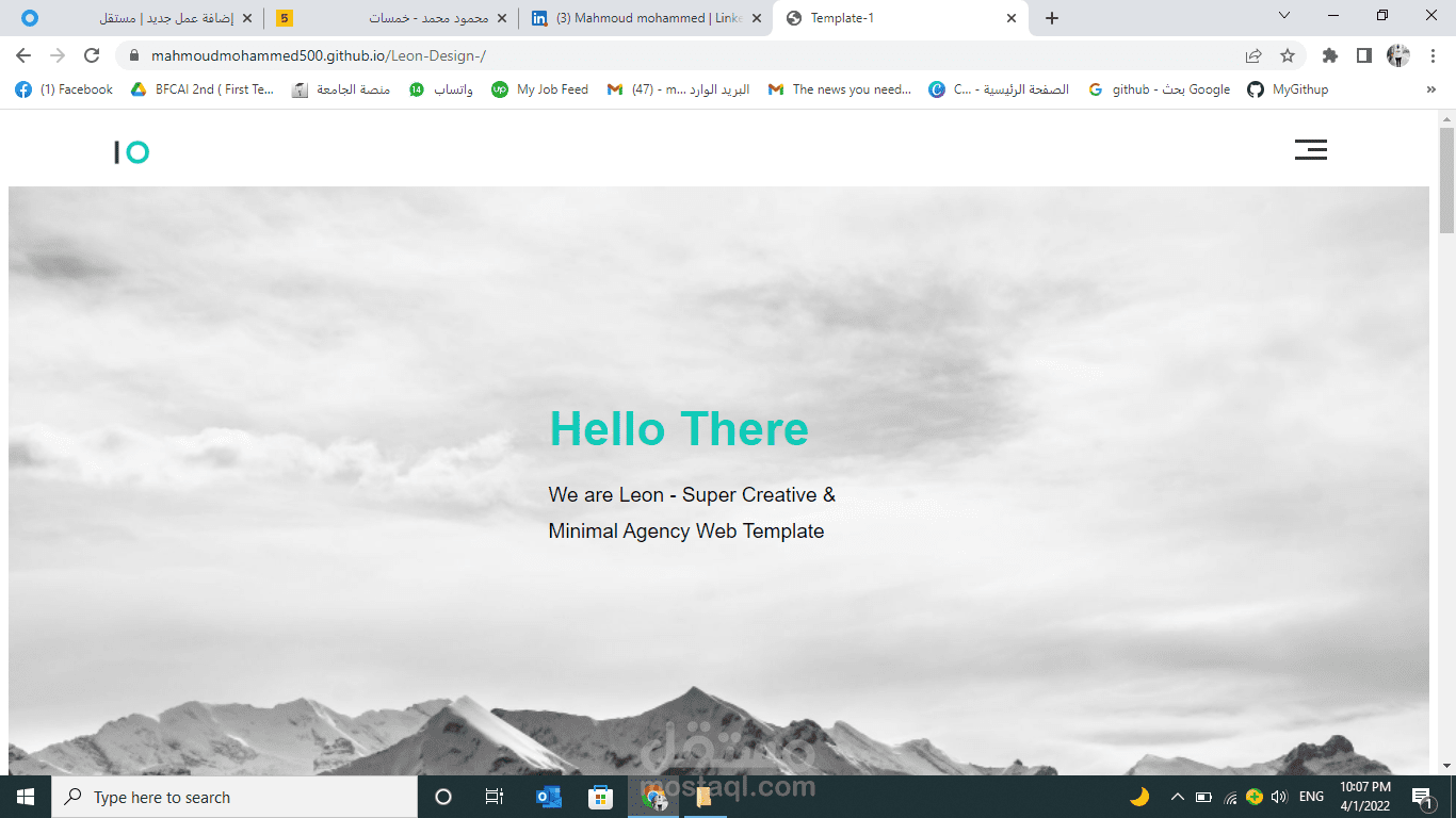 تطوير قالب ويب Leon Design بلغاتHTML و CSS