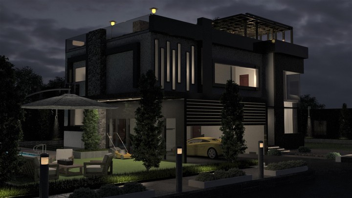 Modern Villa Designed - Day \ Night Light