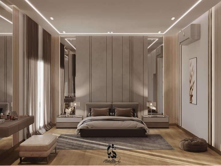 تصميم غرفة نوم ابوين مع ركن جلوس - Modern master bedroom design