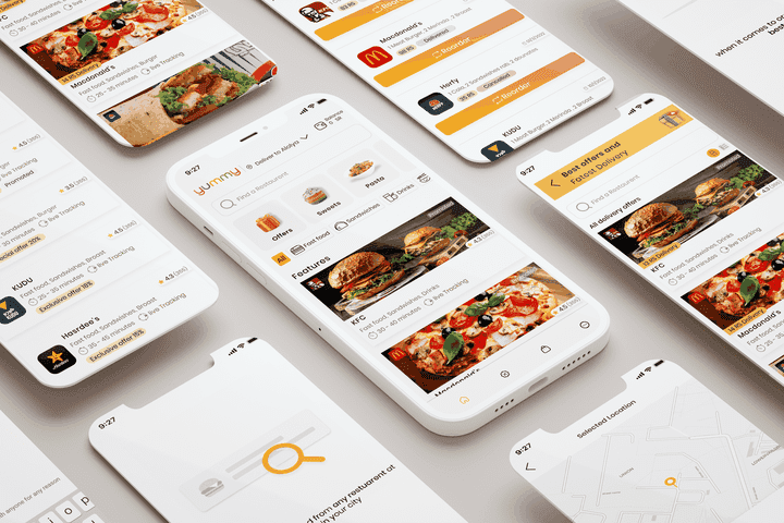 تحليل وتصميم تطبيق توصيل طعام  | Delivery App UX/UI