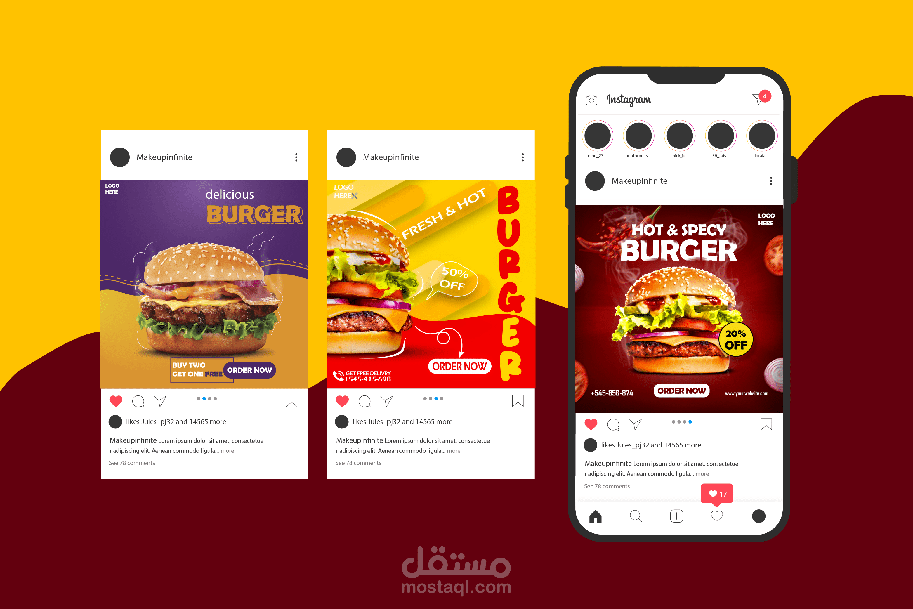 social media design for BURGER