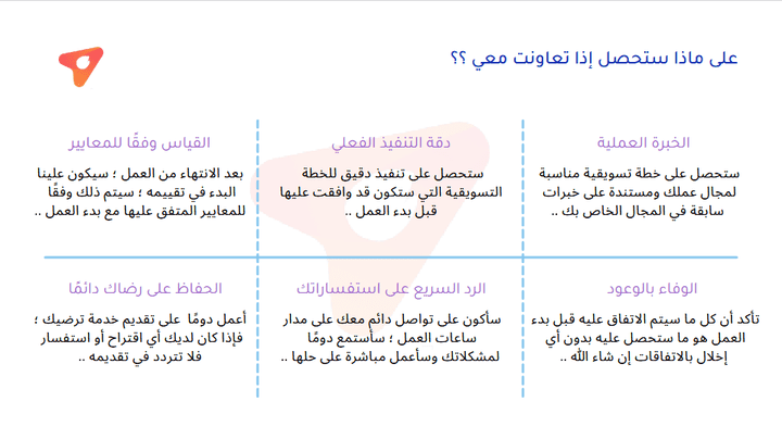 ما يمكنني تقديمه لك؛ وكيف تكون خطة عملي..