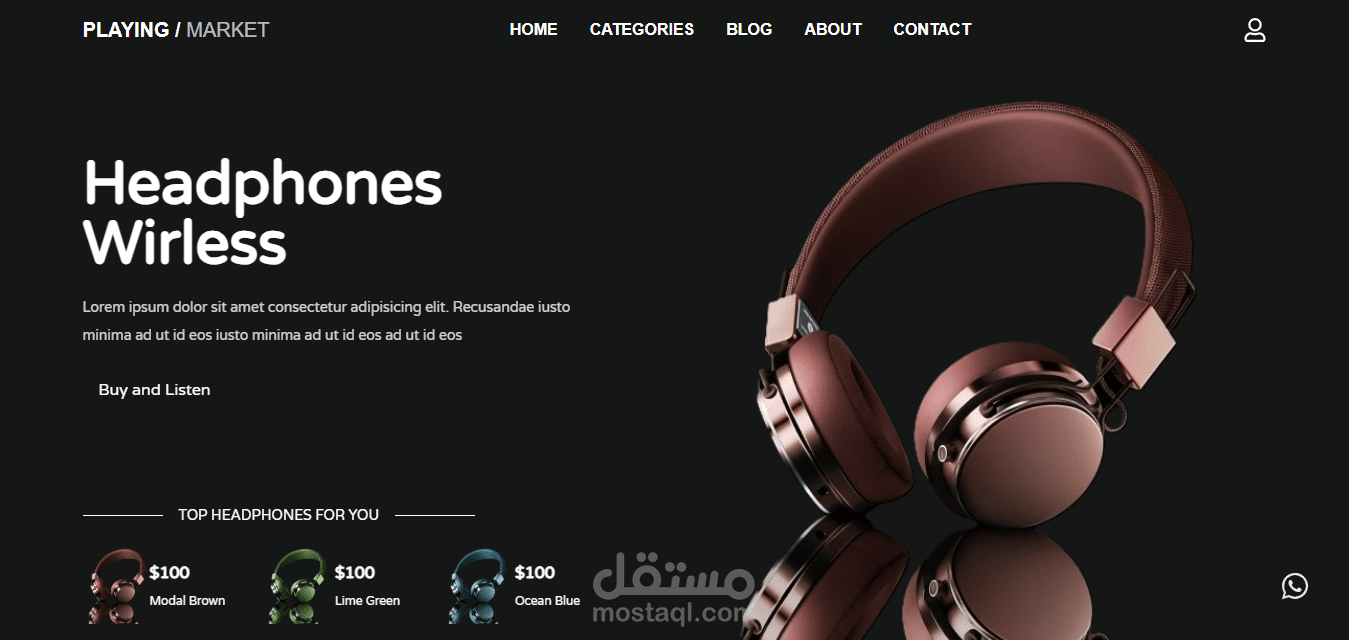 Headphones Landing Page