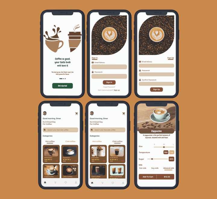 coffee shop delevery mobile app