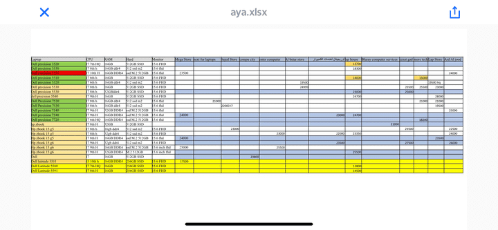 Excel file