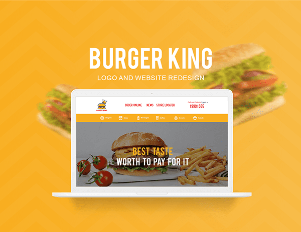 Bureger king logo and website redesign