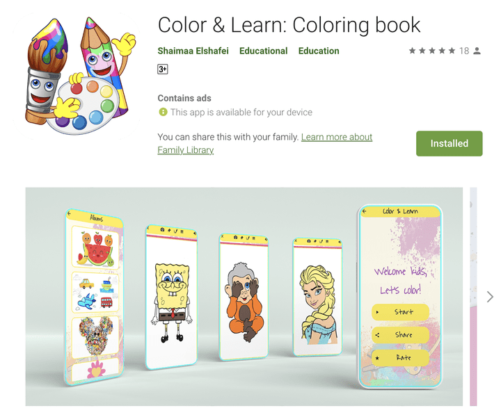 Color & Learn: Coloring book