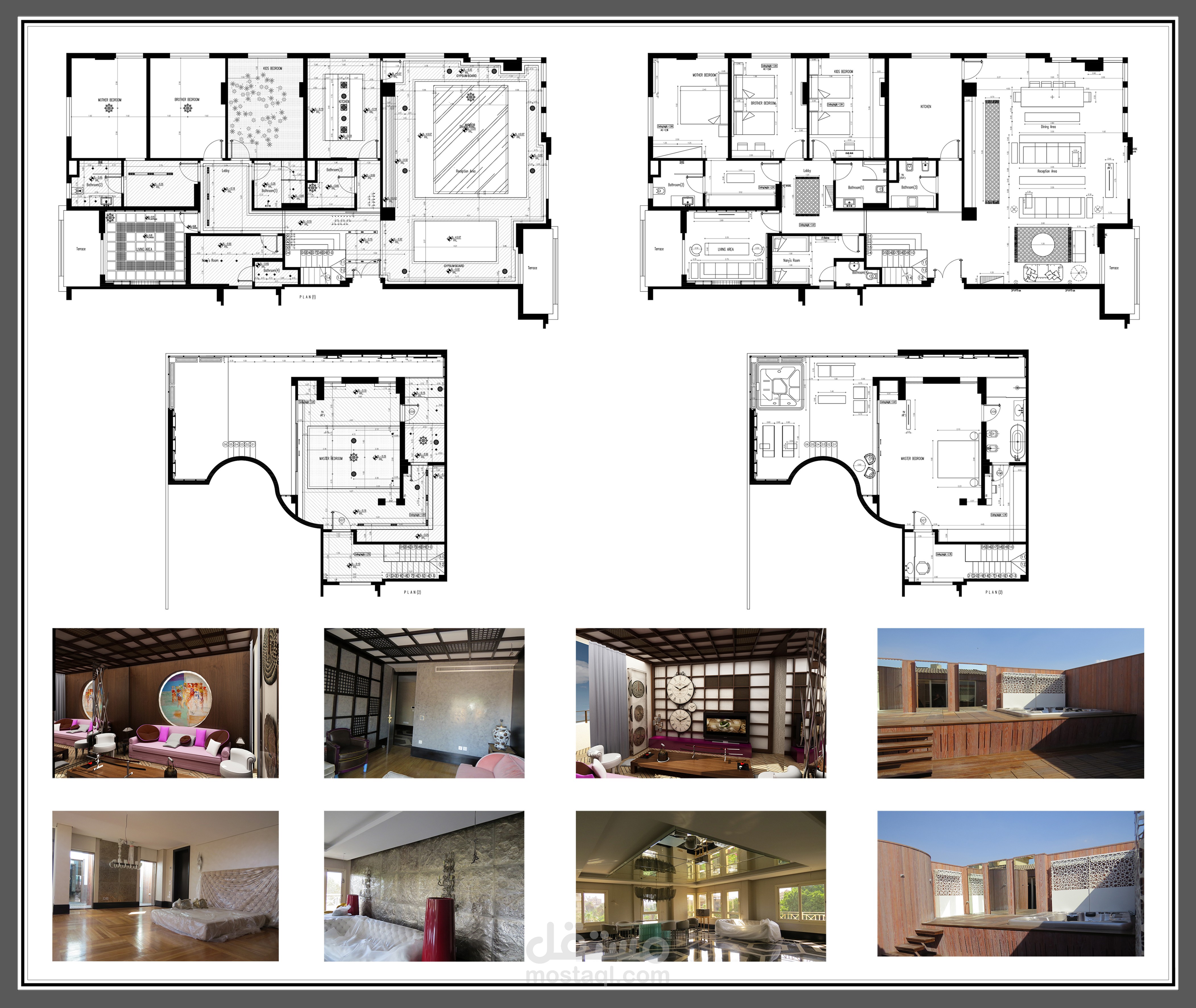 Interior drawings for Private residential villa