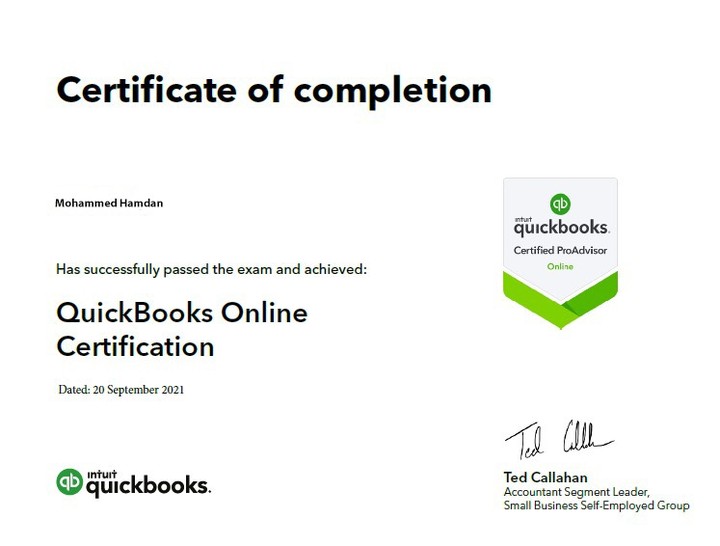 Quickbooks certification