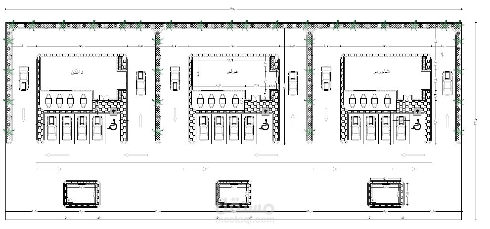 تصميم معماري لمنطقة مطاعم