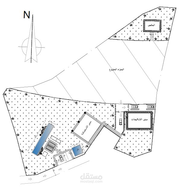 تصميم معماري  3 مباني داخل مزرعة بمساحة 400 م