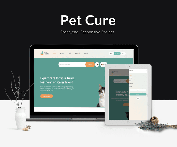 متجر اونلاين لبيع مستلزمات الحيوانات  Pet cure